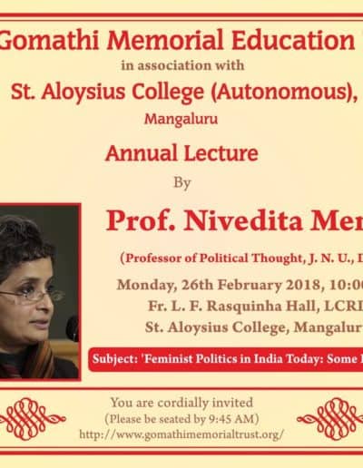 Annual Lecture by Prof. Nivedita Menon